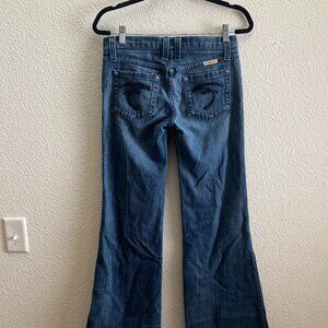 VTG Y2K Frankie B Wide Leg Flare Jeans Low Rise Size 6 Medium Wash Vintage